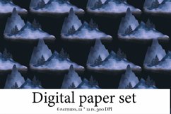 Mountain Landscape Seamless Pattern - Watercolor Mountains Product Image 2