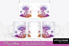 Celestial Mug Wrap PNG, Boho Mystical Coffee Mug Sublimation Product Image 1