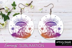 Boho Mystical Round Earrings Sublimation, Celestial Earrings Product Image 1
