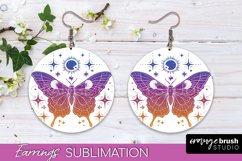 Boho Mystical Round Earrings Sublimation, Celestial Earrings Product Image 1