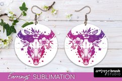 Boho Mystical Round Earrings Sublimation, Celestial Earrings Product Image 1