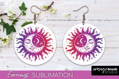 Boho Mystical Round Earrings Sublimation, Celestial Earrings Product Image 1