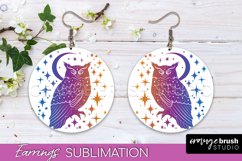 Boho Mystical Round Earrings Sublimation, Celestial Earrings Product Image 1