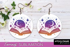 Boho Mystical Round Earrings Sublimation, Celestial Earrings Product Image 1