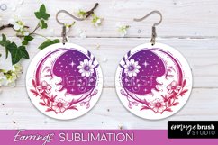 Boho Mystical Round Earrings Sublimation, Celestial Earrings Product Image 1