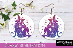 Boho Mystical Round Earrings Sublimation, Celestial Earrings Product Image 1