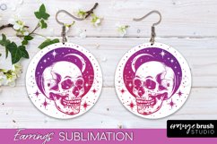 Boho Mystical Round Earrings Sublimation, Celestial Earrings Product Image 1