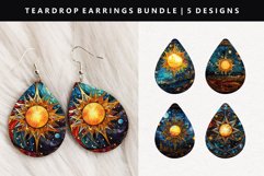 Celestial Teardrop Earring Sublimation PNG Design Product Image 1