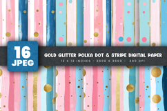 16 Polka Dot Stripe Digital Paper Bundle Product Image 1