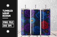 Dark Roses 20oz Tumbler Wrap Sublimation Product Image 1
