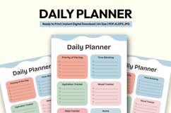 Daily Planner Printable A4, Minimal Daily Planner PDF Product Image 1