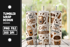 Coffee Lover Tumbler Wrap PNG Sublimation Product Image 1