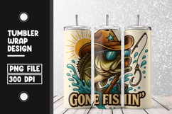 Gone Fishin' Bass Tumbler Wrap PNG Product Image 1