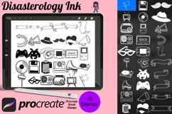 Retro Elements Set 1 Procreate Brush Stamps, 30 Retro Icons Product Image 1
