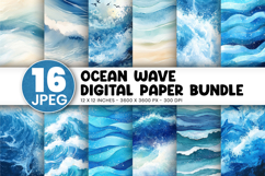 Ocean Wave Digital Paper Bundle Product Image 1