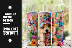 Cute Corgi Puppy Tumbler Wrap PNG Product Image 1