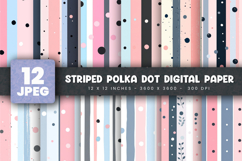 12 Stripe and Polka Dot Digital Paper Bundle Product Image 1