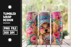 Cute Puppy 20 oz Skinny Tumbler Wrap Sublimation Design Product Image 1