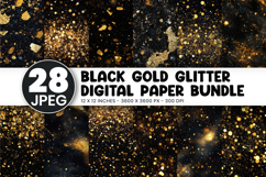 Black &amp; Gold Glitter Digital Paper Product Image 1