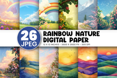 Rainbow Nature Digital Paper Bundle Product Image 1