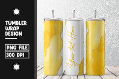 Yellow Gold Ink Tumbler Wrap PNG, Add Own Text Tumbler Product Image 1