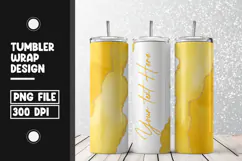 Yellow Gold Ink Tumbler Wrap PNG, Add Own Text Tumbler Product Image 1