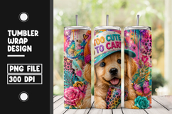 Cute Puppy Tumbler Wrap Sublimation PNG Product Image 1