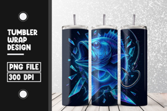 Neon Bass Fishing Tumbler Wrap PNG Product Image 1