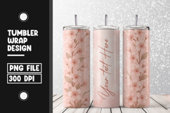 Blush Cherry Blossom Tumbler Wrap PNG Product Image 1