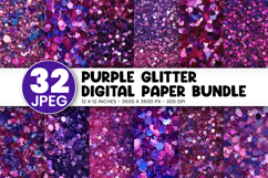 Purple Glitter Digital Paper Bundle Product Image 1