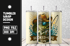 Hooked For Life Fishing Tumbler Wrap PNG Product Image 1