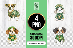 Cute Green Outfit Dog Clipart Sublimation PNG Product Image 1