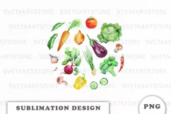 Watercolor Garden Vegetable PNG Product Image 1