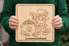 St. Patrick’s day basket base with leprechaun engraving file Product Image 1