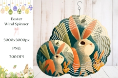 Cartoon Easter Bunny Wind Spinner, Cute Wind Spinner Product Image 1
