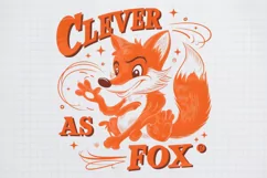 Vintage Funny Sarcastic Animal Clever as Fox PNG Product Image 2