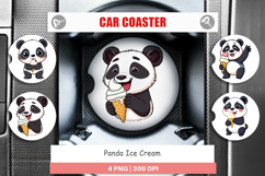 Car Coaster Panda with Ice Cream Product Image 1