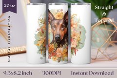 Pinscher Dog Tumbler Wrap PNG, Dog Sublimation Pinscher Product Image 1