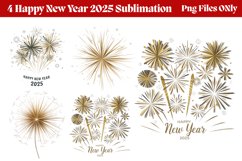 Happy New Year Fireworks Clipart PNG Product Image 1