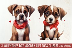 Cute Valentine Dog Clipart, Valentines Day Dog Clipart Product Image 2