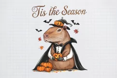 Halloween Capybara Sublimation PNG, Tis the season Product Image 1