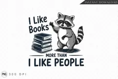 Raccoon Loves Books More Than People Vector PNG Product Image 1