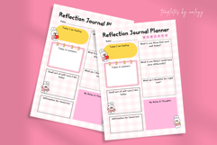 Cute Reflection Journal Planner Template Canva | Editable Product Image 1