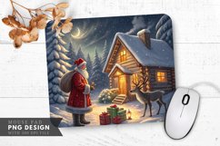 Santa&#039;s Magical Christmas Night Mouse Pad PNG Design Product Image 1