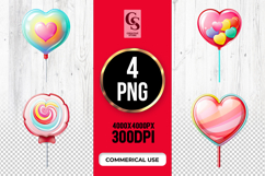 Heart Balloon Clipart Sublimation PNG Product Image 1