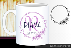 Flower frame SVG, Hearth frame SVG Product Image 1