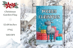 Cartoon Christmas Moose Garden Flag, Winter Garden Flag Product Image 1