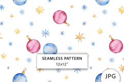 Christmas Ornaments Seamless Pattern, Digital Paper Product Image 1