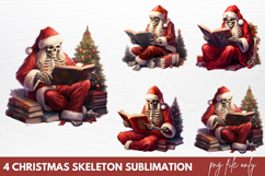 Christmas Skeleton Sublimation PNG Product Image 1