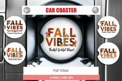 Fall Vibes Car Coaster Product Image 1